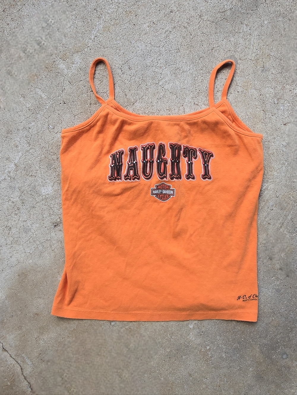 vtg y2k harley davidson naughty bling cami tank size xl